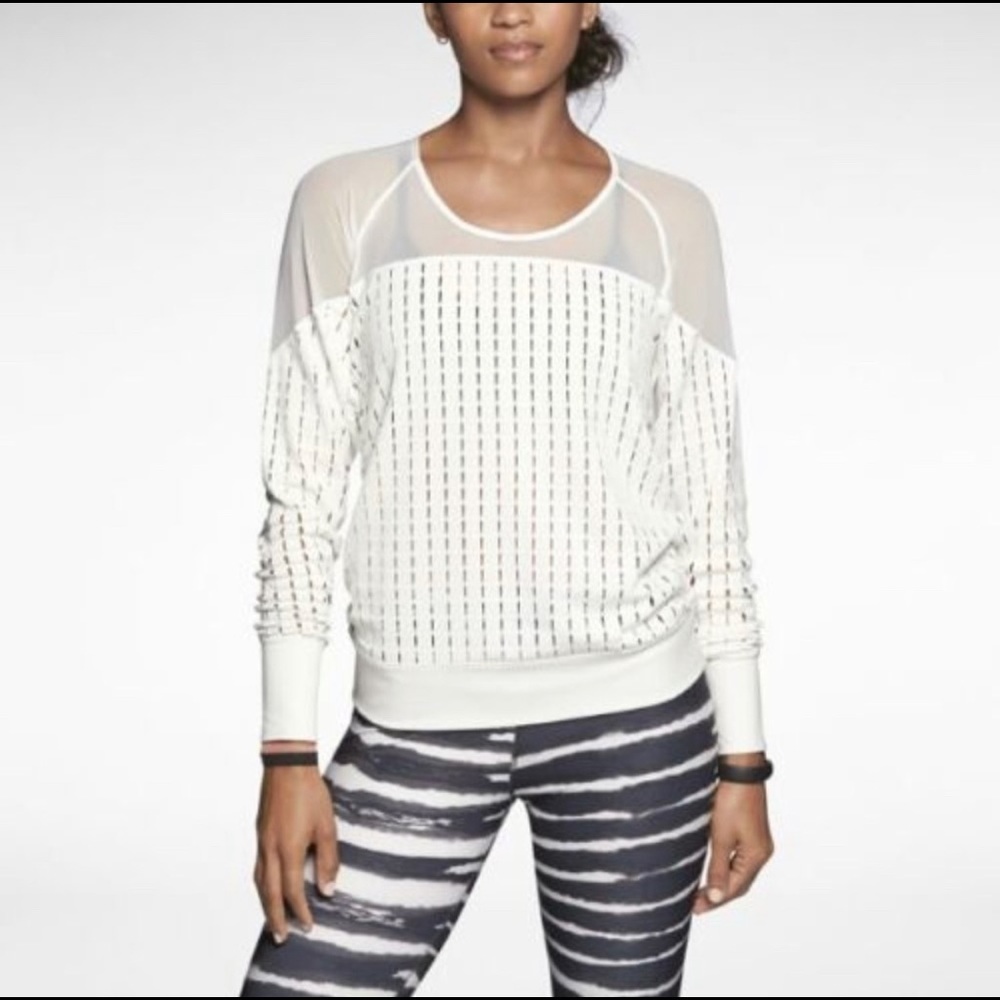 Nike Women’s Dri-Fit White Yoga / Tennis Pullover Sweatshirt - Picture 1 of 7